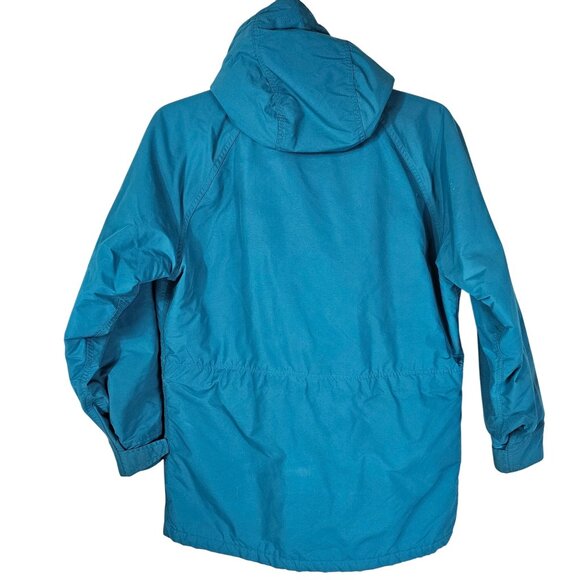 Vintage LL Bean Jacket Womens L Teal‎ Baxter State Parka Wool Blanket Lined USA - Picture 2 of 14